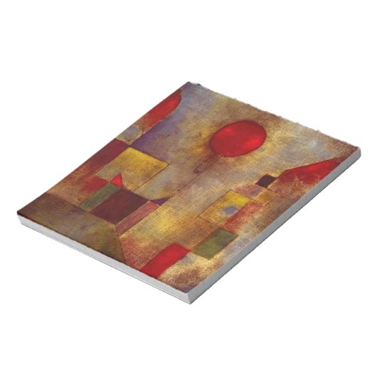 Paul Klee Red Balloon Abstrakte farbenfrohe Kunst Notizblock (Rotiert)