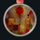 Paul Klee Red Balloon Abstrakte farbenfrohe Kunst Ornament Aus Metall<br><div class="desc">Der Rote Ballon wurde 1922 vom Künstler Paul Klee gemalt und zeigt farbenfrohe geometrische Formen,  die auf der Leinwand schweben,  mit einem roten Ballon und kubistischen Stadtformen im Hintergrund.</div>