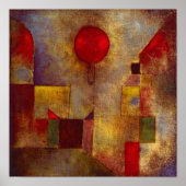 Paul Klee Red Balloon Abstrakte farbenfrohe Kunst Poster (Vorne)