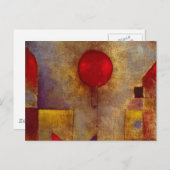 Paul Klee Red Balloon Abstrakte farbenfrohe Kunst Postkarte (Vorne/Hinten)