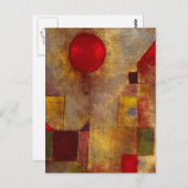 Paul Klee Red Balloon Abstrakte farbenfrohe Kunst Postkarte (Vorne/Hinten)