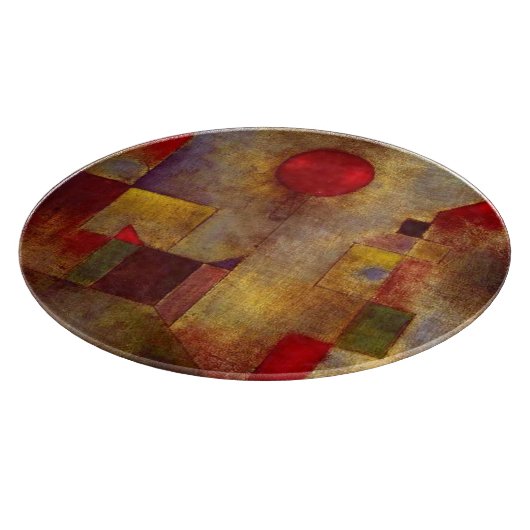 Paul Klee Red Balloon Abstrakte farbenfrohe Kunst Schneidebrett (Ecke)