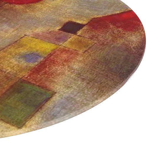 Paul Klee Red Balloon Abstrakte farbenfrohe Kunst Schneidebrett (Ecke)