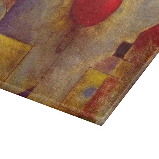 Paul Klee Red Balloon Abstrakte farbenfrohe Kunst Schneidebrett (Ecke)