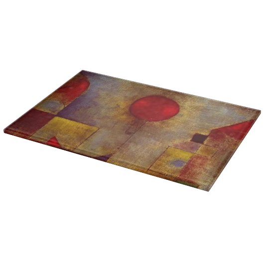 Paul Klee Red Balloon Abstrakte farbenfrohe Kunst Schneidebrett (Ecke)