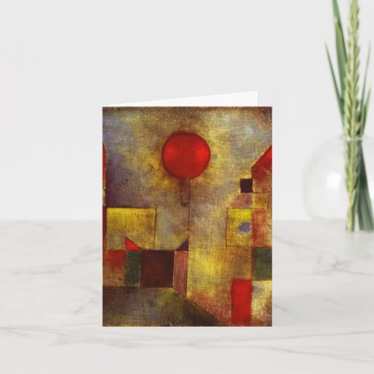 Paul Klee Red Balloon Note Card Karte (Vorderseite)