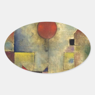 Paul Klee Red Balloon Ovaler Aufkleber