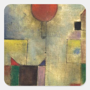 Paul Klee Red Balloon Quadratischer Aufkleber