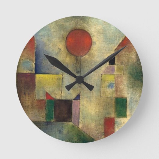 Paul Klee Red Balloon Runde Wanduhr (Vorderseite)