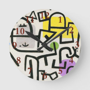 Paul Klee Reicher Hafen Abstracter Expressionismus Runde Wanduhr