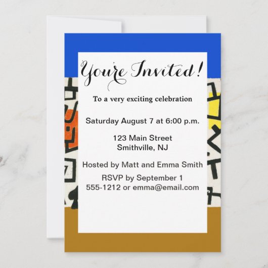 Paul Klee Rich Harbour Abstrakter Expressionismus Einladung (Vorderseite)