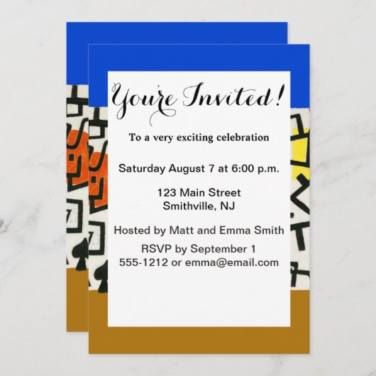 Paul Klee Rich Harbour Abstrakter Expressionismus Einladung (Vorne/Hinten)