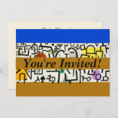 Paul Klee Rich Harbour Abstrakter Expressionismus Einladung (Vorne/Hinten)