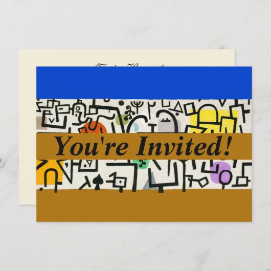 Paul Klee Rich Harbour Abstrakter Expressionismus Einladung (Vorne/Hinten)