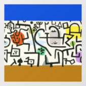 Paul Klee Rich Harbour Abstrakter Expressionismus Fensteraufkleber (Blatt)