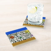 Paul Klee Rich Harbour Abstrakter Expressionismus Glasuntersetzer (Schrägansicht)