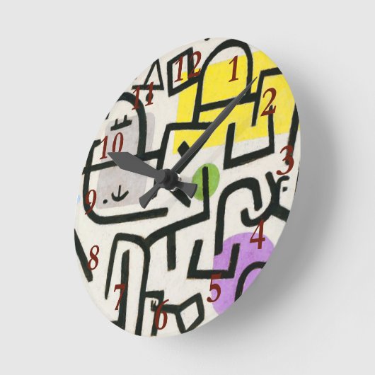 Paul Klee Rich Harbour Abstrakter Expressionismus Runde Wanduhr (Winkel)