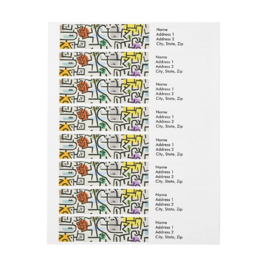 Paul Klee Rich Harbour Abstrakter Expressionismus Rundum-Adressaufkleber (Bogen)