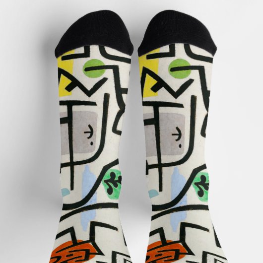 Paul Klee Rich Harbour Abstrakter Expressionismus Socken (Oben)