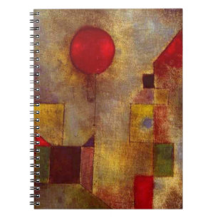 Paul Klee Rote Ballon Abstrakte Farbige Kunst  Notizblock