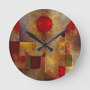 Paul Klee Roter Ballon Abstrakte Bunte Kunst  Runde Wanduhr