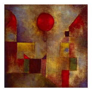 Paul Klee Roter Ballon Abstrakte Farbige Kunst  Poster