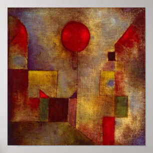 Paul Klee Roter Ballon Abstrakte Farbige Kunst  Poster