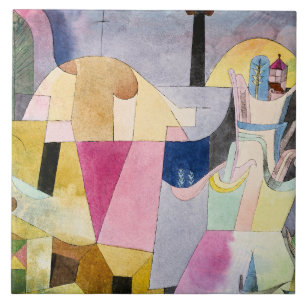 Paul Klee, Schwarze Säulen in einer Landschaft, Fliese