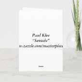 Paul Klee - Senecio Feiertagskarte (Rückseite)