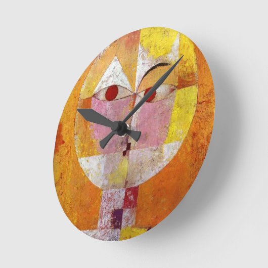Paul Klee Senecio Painting Runde Wanduhr (Winkel)