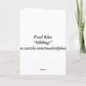 Paul Klee - Siblings Feiertagskarte (Rückseite)