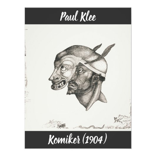 Paul Klee Sketch Komiker (Maske) Fotodruck (Vorne)