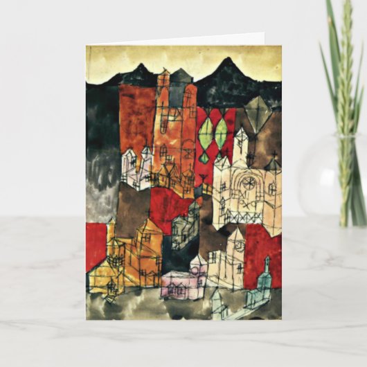 Paul Klee, Stadt der Kirchen, Dankeskarte (Vorderseite)