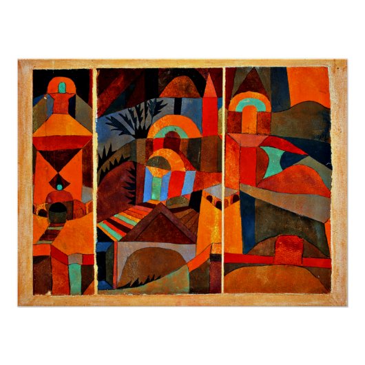 Paul Klee - Tempelgärten Poster (Vorderseite)