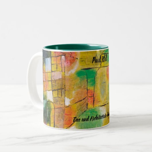 Paul Klee Tree und Architekturrhythmen Zweifarbige Tasse (Vorderseite Links)