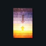 Paul Klee Trennung in der Abend-Leinwand Leinwanddruck<br><div class="desc">Paul Klee Separation in der Abend Leinwand wickeln. Wasserfarbe aus dem Jahr 1922. Der Schweizer Maler Paul Klee arbeitete in verschiedenen Stilen, Separation im Abend ist eine seiner faszinierendsten abstrakten. Mit einem absteigenden lila Verlauf, der sich zu einem aufsteigenden gelben Verlauf bewegt, wobei zwei Pfeile aufeinander zeigen. Ein tolles Geschenk...</div>