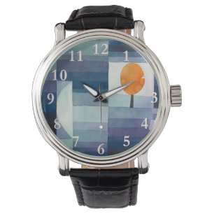 Paul Klee Vorbote des Herbstes Blau Moderne Abstra Armbanduhr