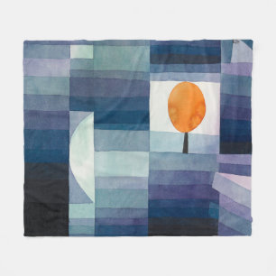 Paul Klee Vorbote des Herbstes Blau Moderne Abstra Fleecedecke