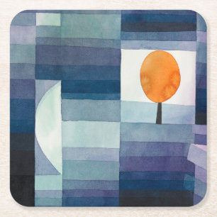 Paul Klee Vorbote des Herbstes Blau Moderne Abstra Rechteckiger Pappuntersetzer