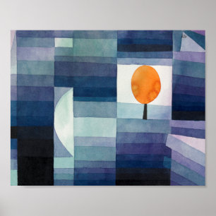 Paul Klee Vorbote des Herbstes. Vintage blaue Kuns Poster