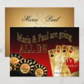 Paul Las Vegas Deluxe Wedding | Rotes Gold Einladung (Vorne/Hinten)