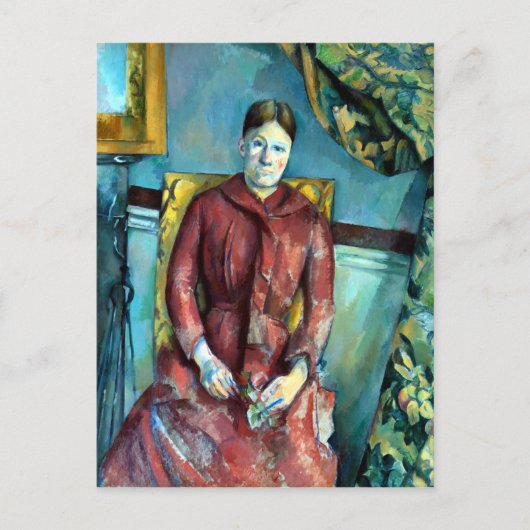 Paul Madame Cézanne in einem roten Kleid Postkarte (Vorderseite)