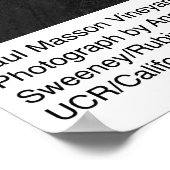 Paul Masson Vineyard bei Soledad von Ansel Adams Poster (Ecke)