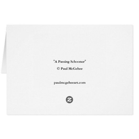 Paul McGehee "A Passing Schooner" Card (Rückseite Horizontal)