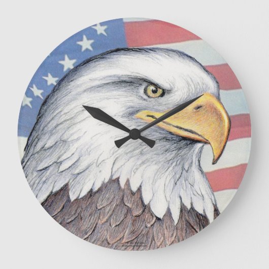 Paul McGehee "American Bald Eagle" Clock (large) Große Wanduhr (Vorderseite)