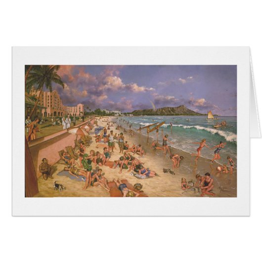 Paul McGehee "auf dem Strand bei Waikiki" Karte (Vorderseite (Horizontal))