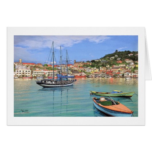 Paul McGehee "Grenada - St. George's Harbor" Card (Vorderseite (Horizontal))