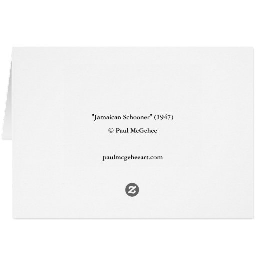 Paul McGehee "Jamaican Schooner" Card (Rückseite Horizontal)