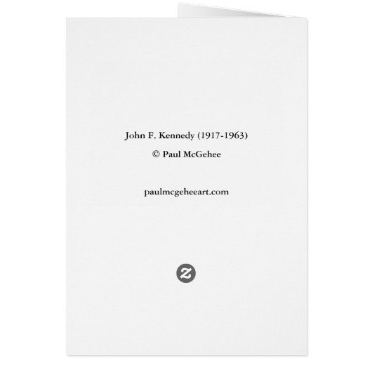 Paul McGehee "John F. Kennedy" Card (Hinten)
