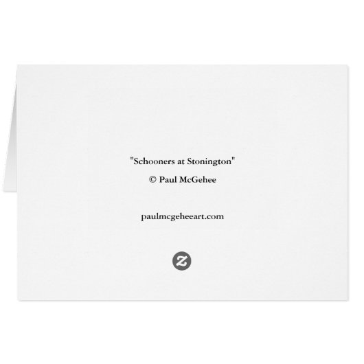 Paul McGehee "Schooners at Stonington" Card (Rückseite Horizontal)